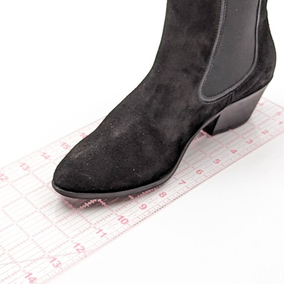 Thursday Boot Duchess Distressed Black Suede Western Boots Size 9.5 - Picture 6 of 8